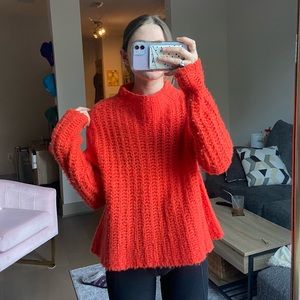 Aerie orange cropped sweater